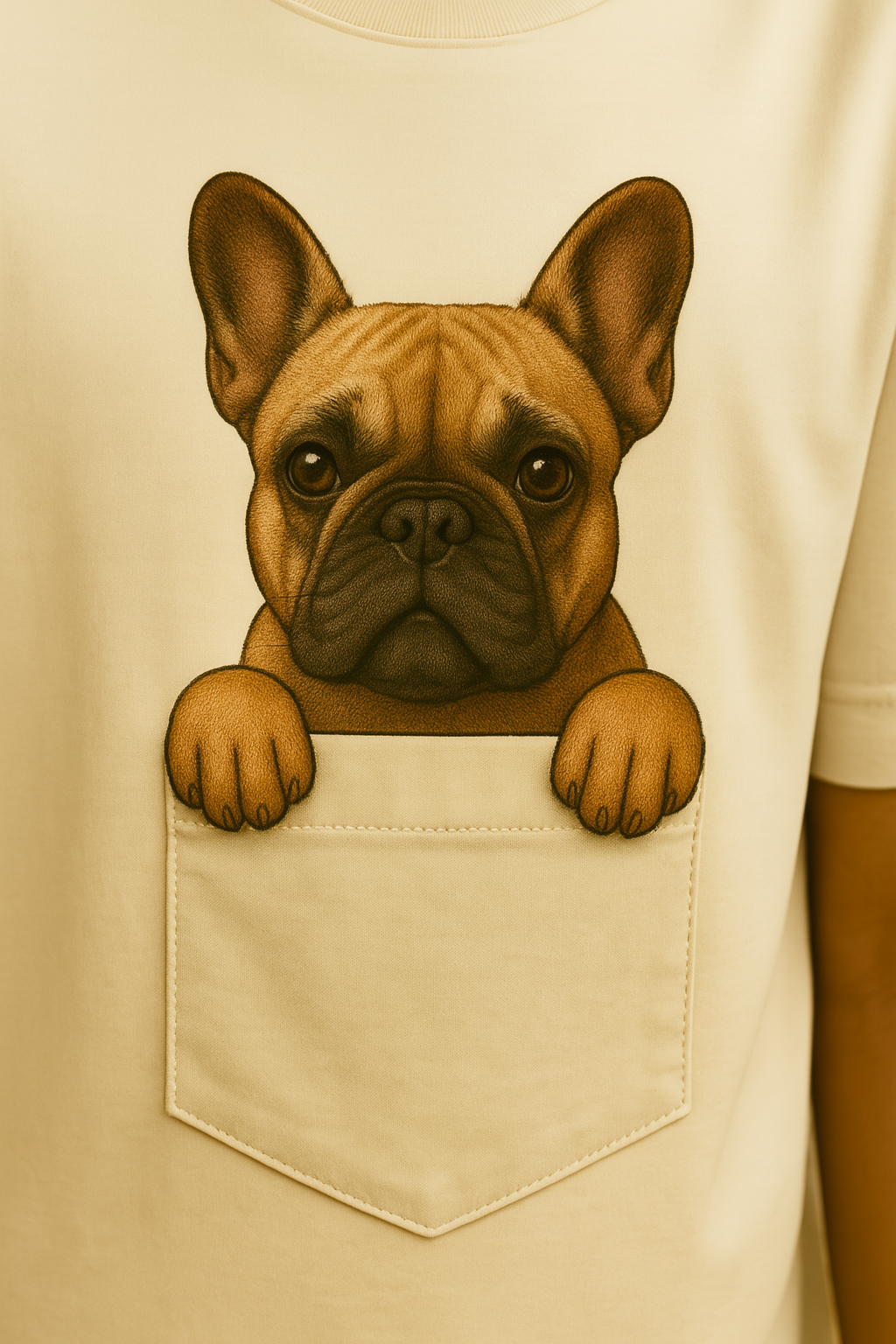 Classic Pocket Person Tee - French Bulldog
